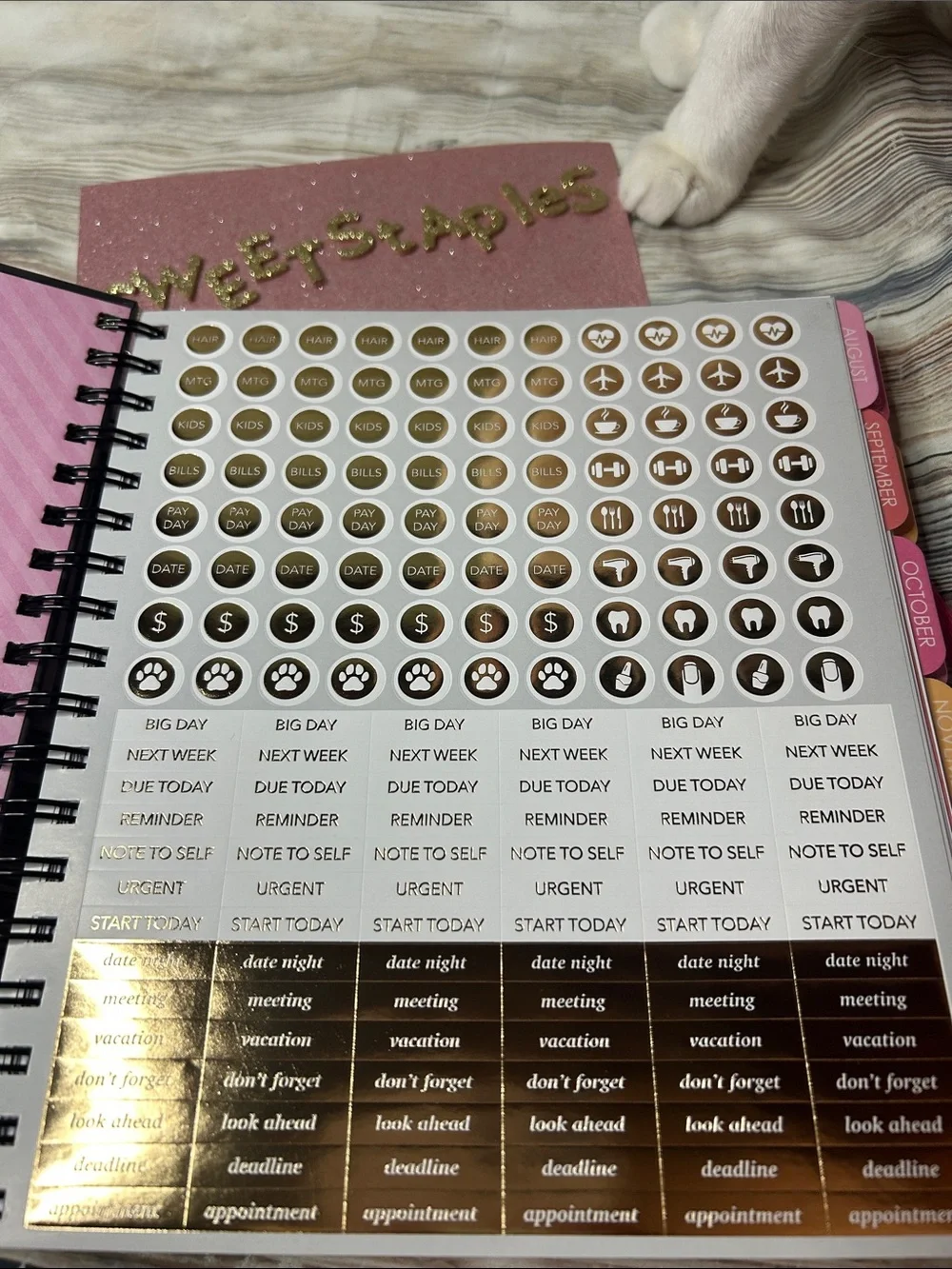 2027 17-Month Planner Spiral Notebook - Black Camouflage Pink Camo